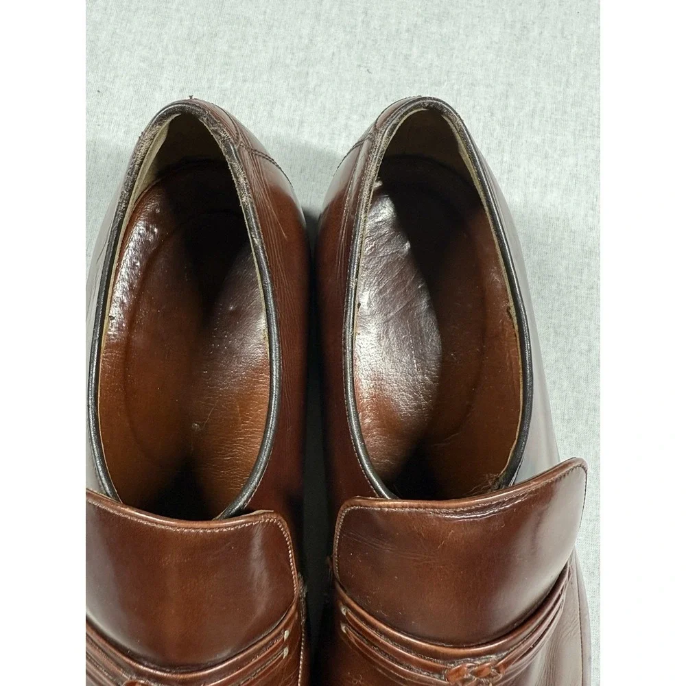 Barker England Penny Loafers Sz‎ 9/8UK Burgundy Leather Vintage Dress Shoes
